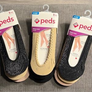 Lot of 9 pairs, Peds Ultra Low Liners, size 8-12 Extended. Brand New!